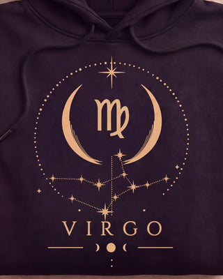 Virgo Celestial Zodiac Hoodie - print close-up