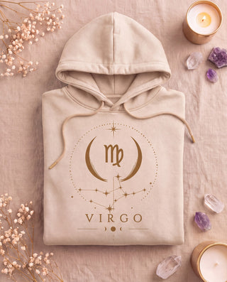 Virgo Celestial Zodiac Hoodie - Sand